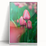 Art deco poster featuring a vibrant spring scene on framed acrylic, ideal for nursery wall decor.