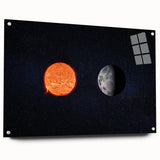 Sun and Moon Wall Art - NASA Space Exploration Canvas Print