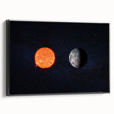Sun and Moon Wall Art - NASA Space Exploration Canvas Print