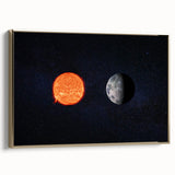 Sun and Moon Wall Art - NASA Space Exploration Canvas Print