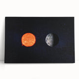 Sun and Moon Wall Art - NASA Space Exploration Canvas Print