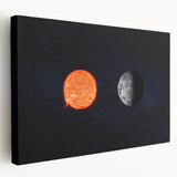 Sun and Moon Wall Art - NASA Space Exploration Canvas Print