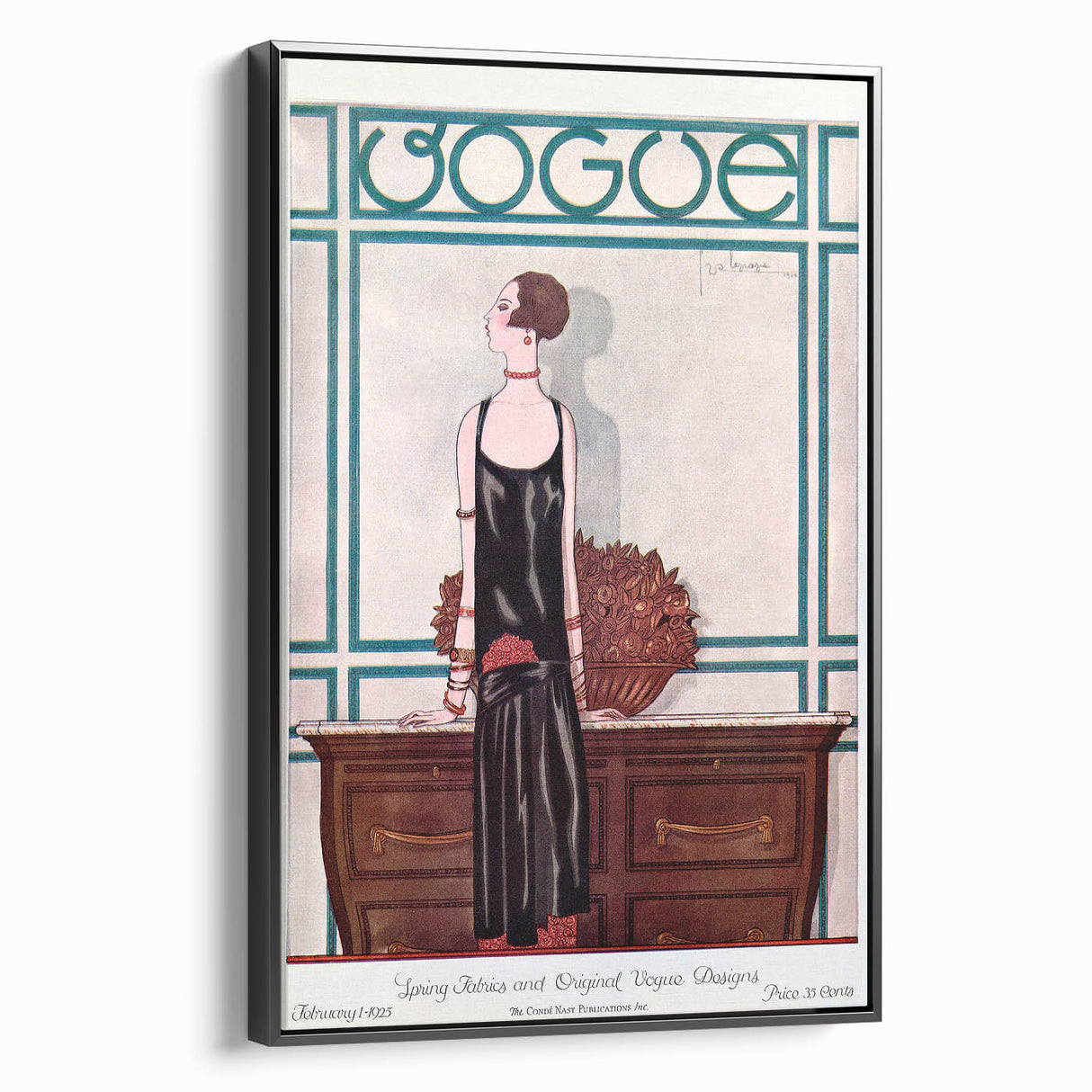 Vintage Vogue Cover Art - Elegant 1920s Fashion Illustration Print