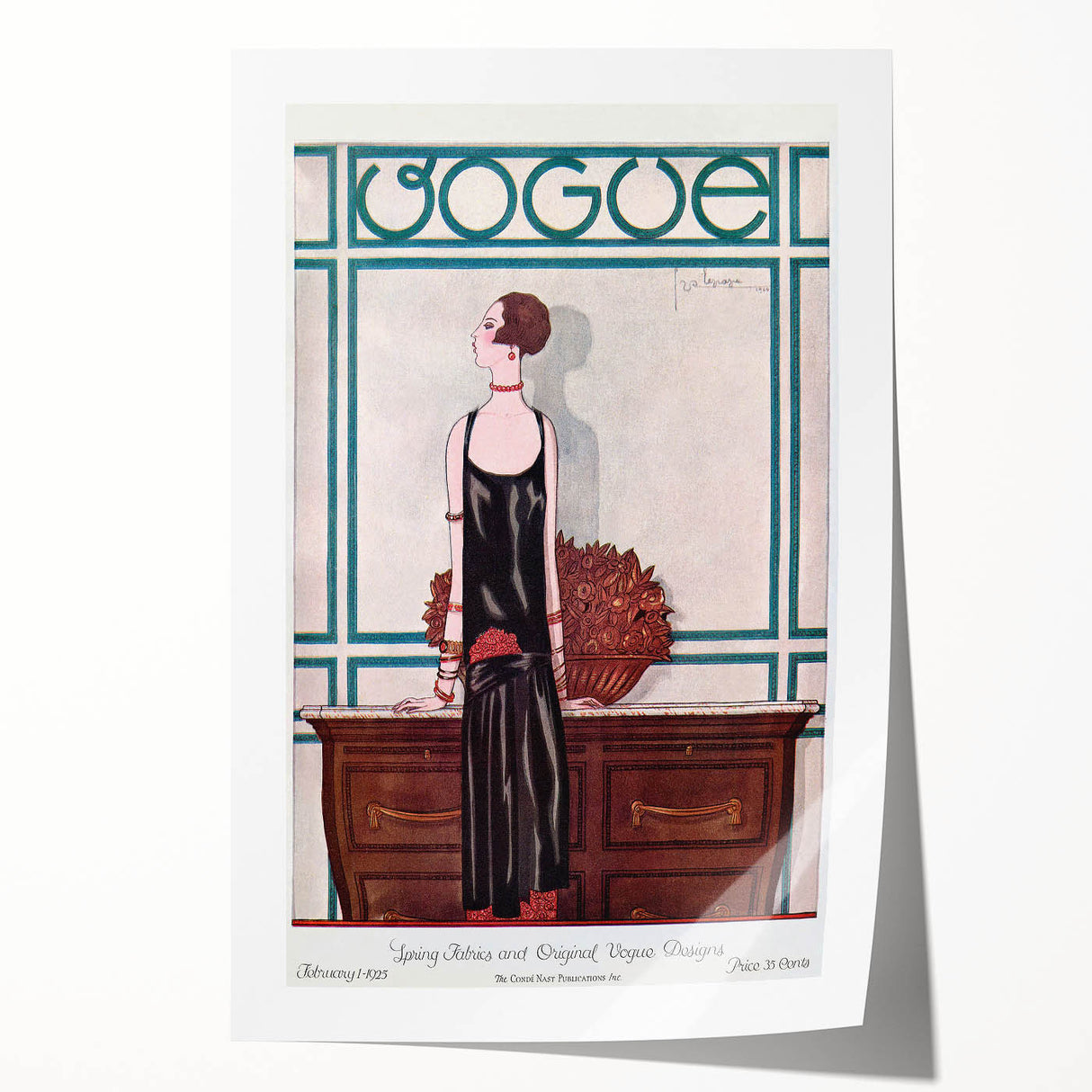 Vintage Vogue Cover Art - Elegant 1920s Fashion Illustration Print