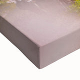 Large art depicting a black and white landscape with transportation motifs on stretched canvas, ideal for bedroom wall decor.