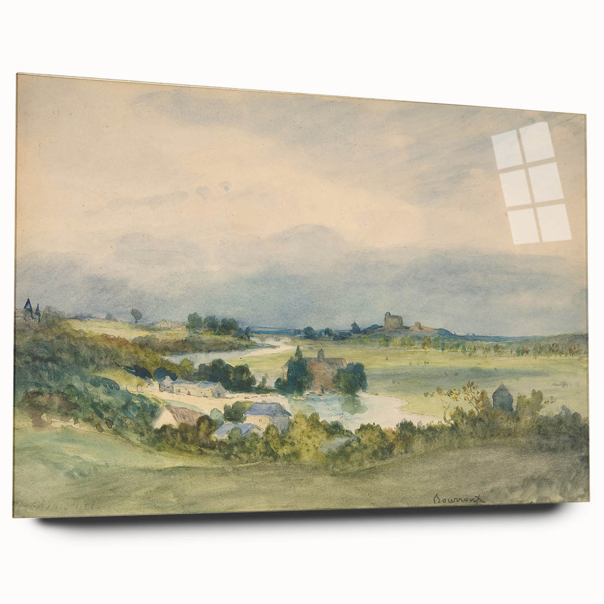 Romantic Art Print: Antoine Chintreuil's Fortified Hill Landscape