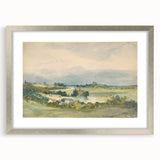 Romantic Art Print: Antoine Chintreuil's Fortified Hill Landscape