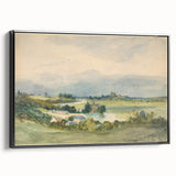 Romantic Art Print: Antoine Chintreuil's Fortified Hill Landscape