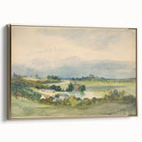 Romantic Art Print: Antoine Chintreuil's Fortified Hill Landscape