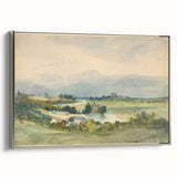 Romantic Art Print: Antoine Chintreuil's Fortified Hill Landscape