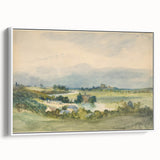 Romantic Art Print: Antoine Chintreuil's Fortified Hill Landscape