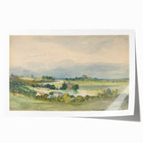 Romantic Art Print: Antoine Chintreuil's Fortified Hill Landscape