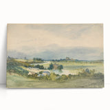 Romantic Art Print: Antoine Chintreuil's Fortified Hill Landscape