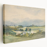 Romantic Art Print: Antoine Chintreuil's Fortified Hill Landscape