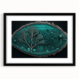 Acrylic Dining Room Artwork - Abstract Teal Geode Nature Print