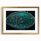 Acrylic Dining Room Artwork - Abstract Teal Geode Nature Print
