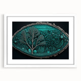 Acrylic Dining Room Artwork - Abstract Teal Geode Nature Print