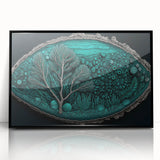 Acrylic Dining Room Artwork - Abstract Teal Geode Nature Print