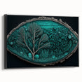 Acrylic Dining Room Artwork - Abstract Teal Geode Nature Print