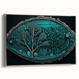 Acrylic Dining Room Artwork - Abstract Teal Geode Nature Print