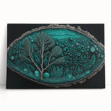 Acrylic Dining Room Artwork - Abstract Teal Geode Nature Print