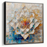 Textured Abstract Geometric Art - Modern Living Room Wall Decor