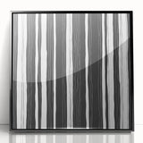 Black and White Office Wall Art – Modern Vertical Line Abstract