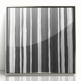 Black and White Office Wall Art – Modern Vertical Line Abstract
