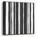 Black and White Office Wall Art – Modern Vertical Line Abstract