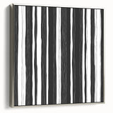 Black and White Office Wall Art – Modern Vertical Line Abstract