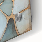 Abstract geometric acrylic glass design in vibrant colors, showcasing a close-up view of intricate shapes and textures, ideal for modern decor.