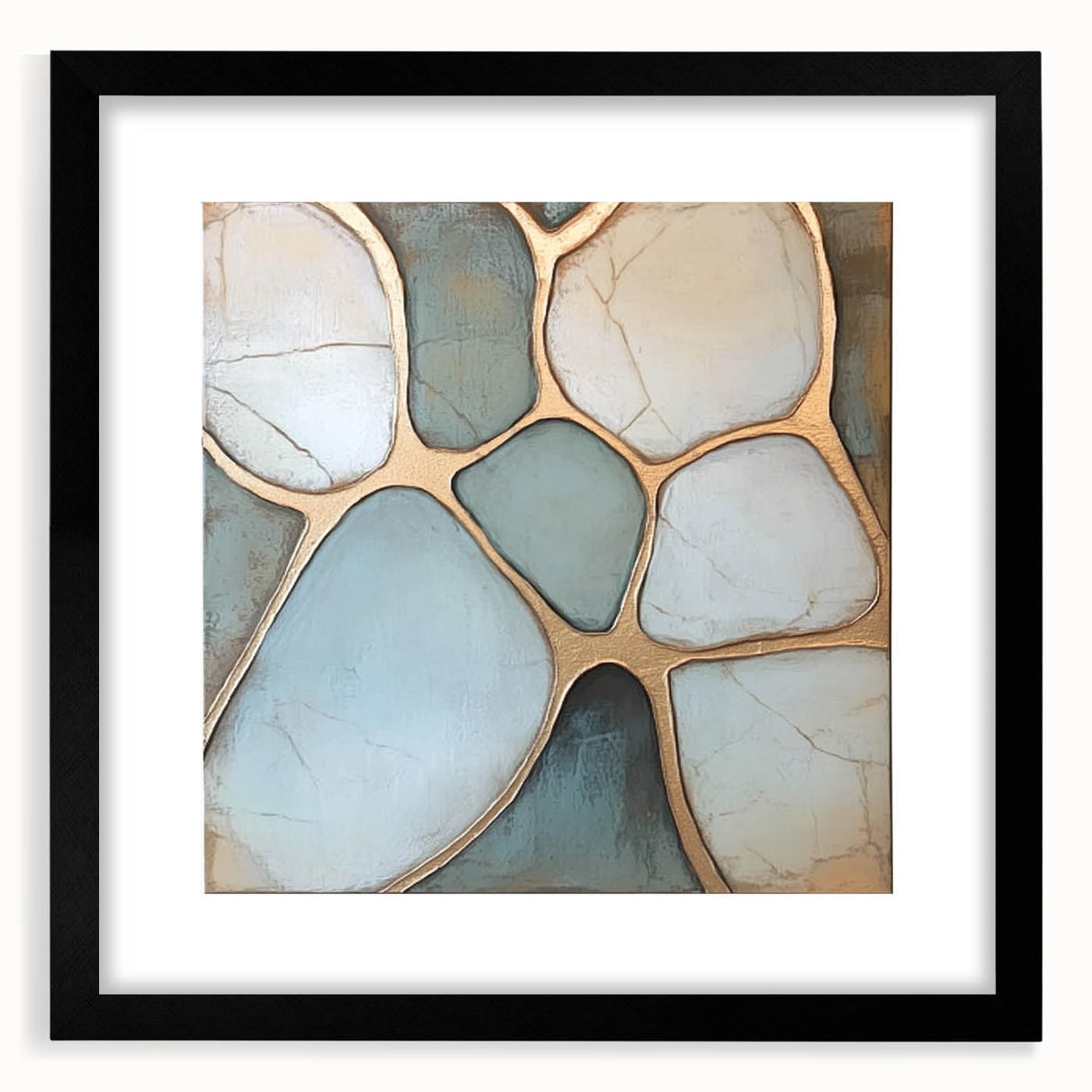 Abstract geometric frame design in matte black, showcasing a contemporary aesthetic suitable for modern decor. Ideal for home or office settings, emphasizing style and sophistication.