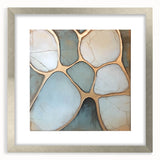 Abstract geometric frame in silver with a mat, showcasing a modern design ideal for contemporary decor, perfect for enhancing living spaces or offices.