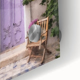 Close-up of a Greek architecture door depicted in large abstract wall art on acrylic glass, ideal for dining room art.