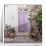 Art deco poster featuring a white Greek door design on a framed acrylic, ideal for modern art wall decor.