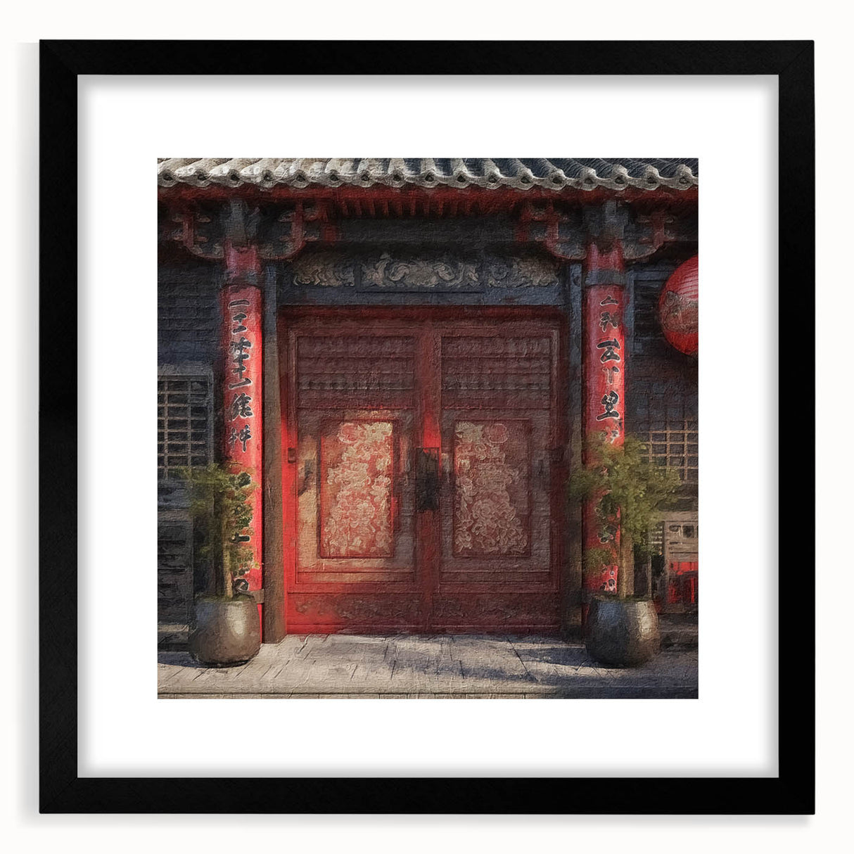 Extra large abstract art print featuring colorful, textured patterns on a framed canvas, ideal for living room decor.