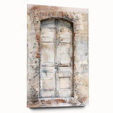 Rustic Italian door design on acrylic glass, featuring earthy tones, ideal for bedroom or dining room art.