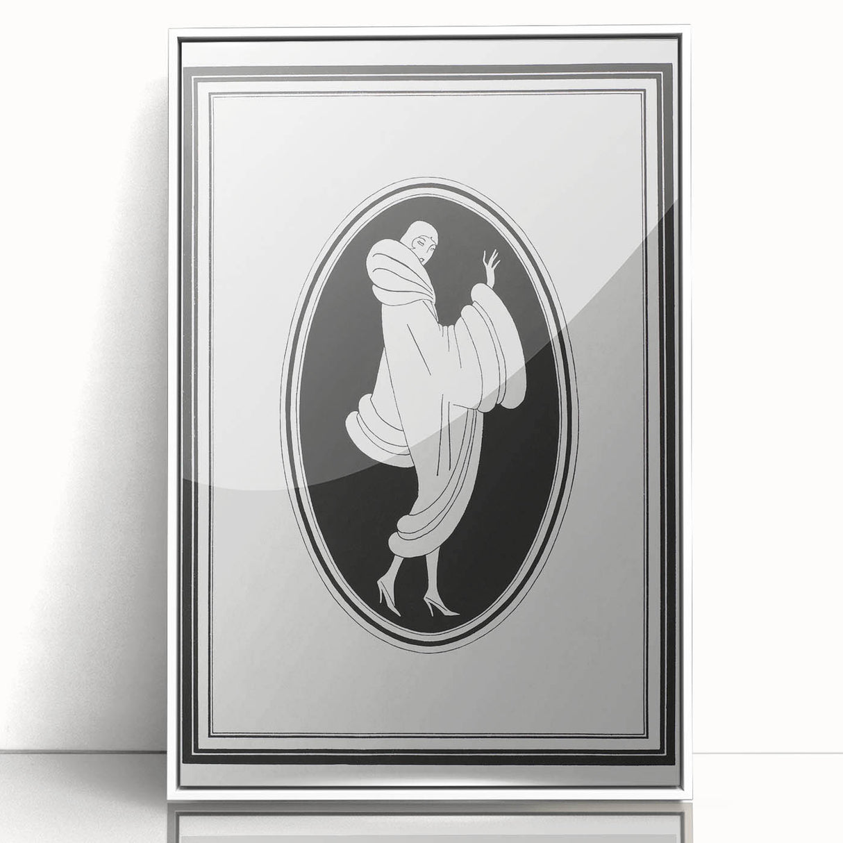 Elegant Art Deco Wall Art – Stylish Monochrome Fashion Illustration
