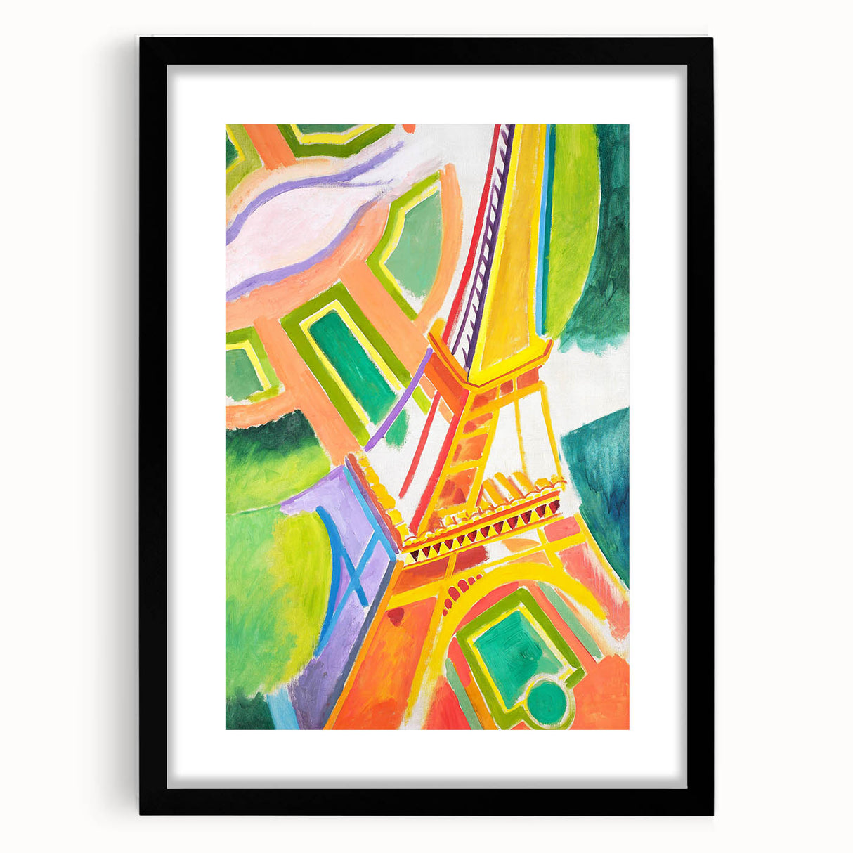 Colorful Cubist Eiffel Tower Art - Vibrant Abstract Modern Wall Decor
