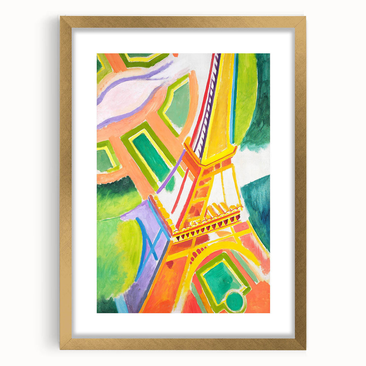 Colorful Cubist Eiffel Tower Art - Vibrant Abstract Modern Wall Decor
