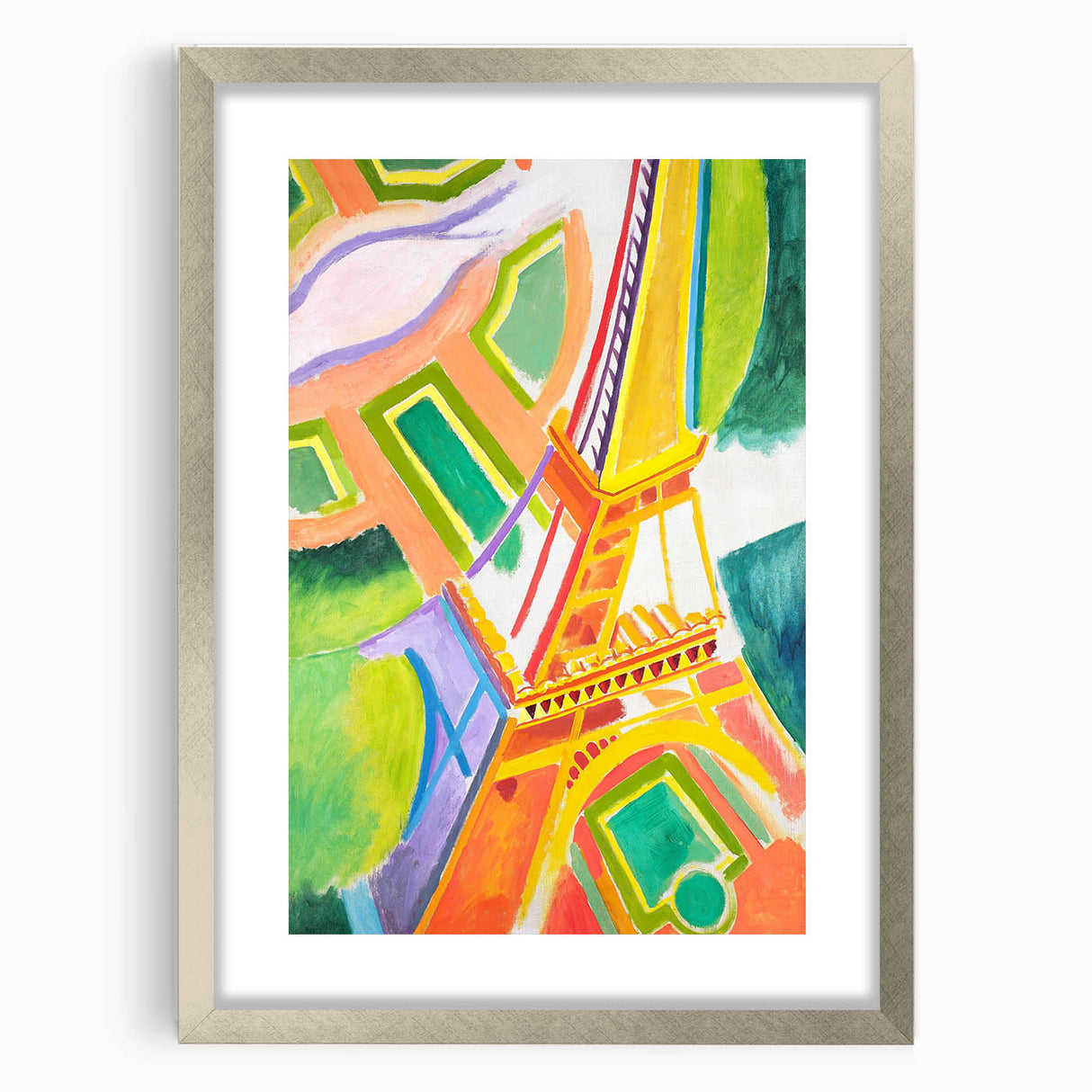 Colorful Cubist Eiffel Tower Art - Vibrant Abstract Modern Wall Decor
