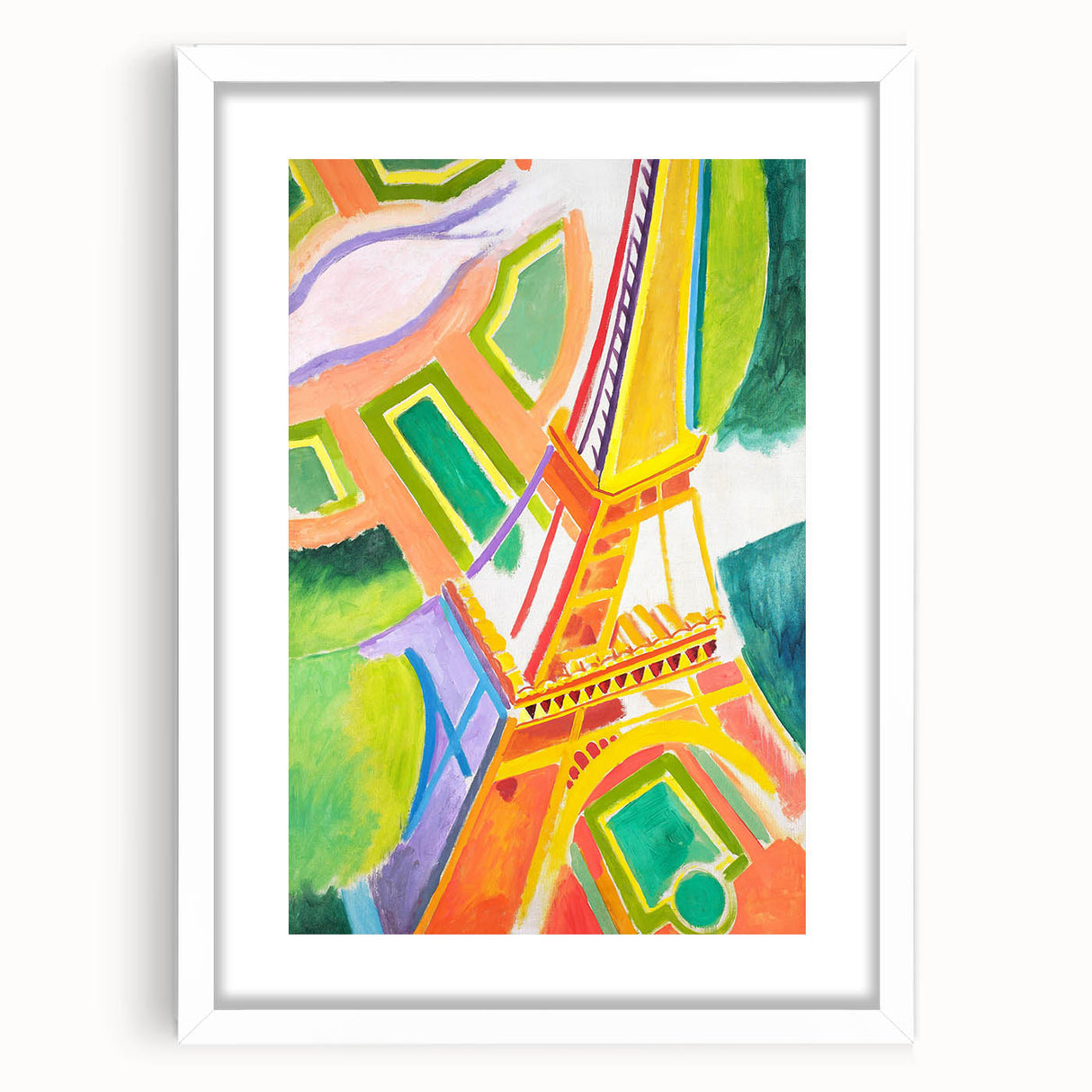 Colorful Cubist Eiffel Tower Art - Vibrant Abstract Modern Wall Decor
