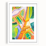 Colorful Cubist Eiffel Tower Art - Vibrant Abstract Modern Wall Decor