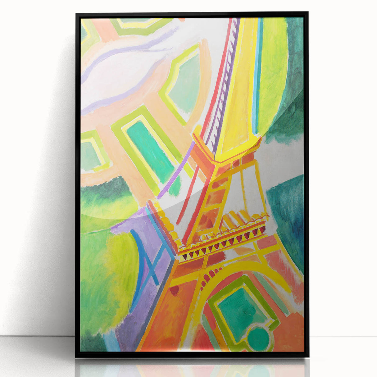 Colorful Cubist Eiffel Tower Art - Vibrant Abstract Modern Wall Decor