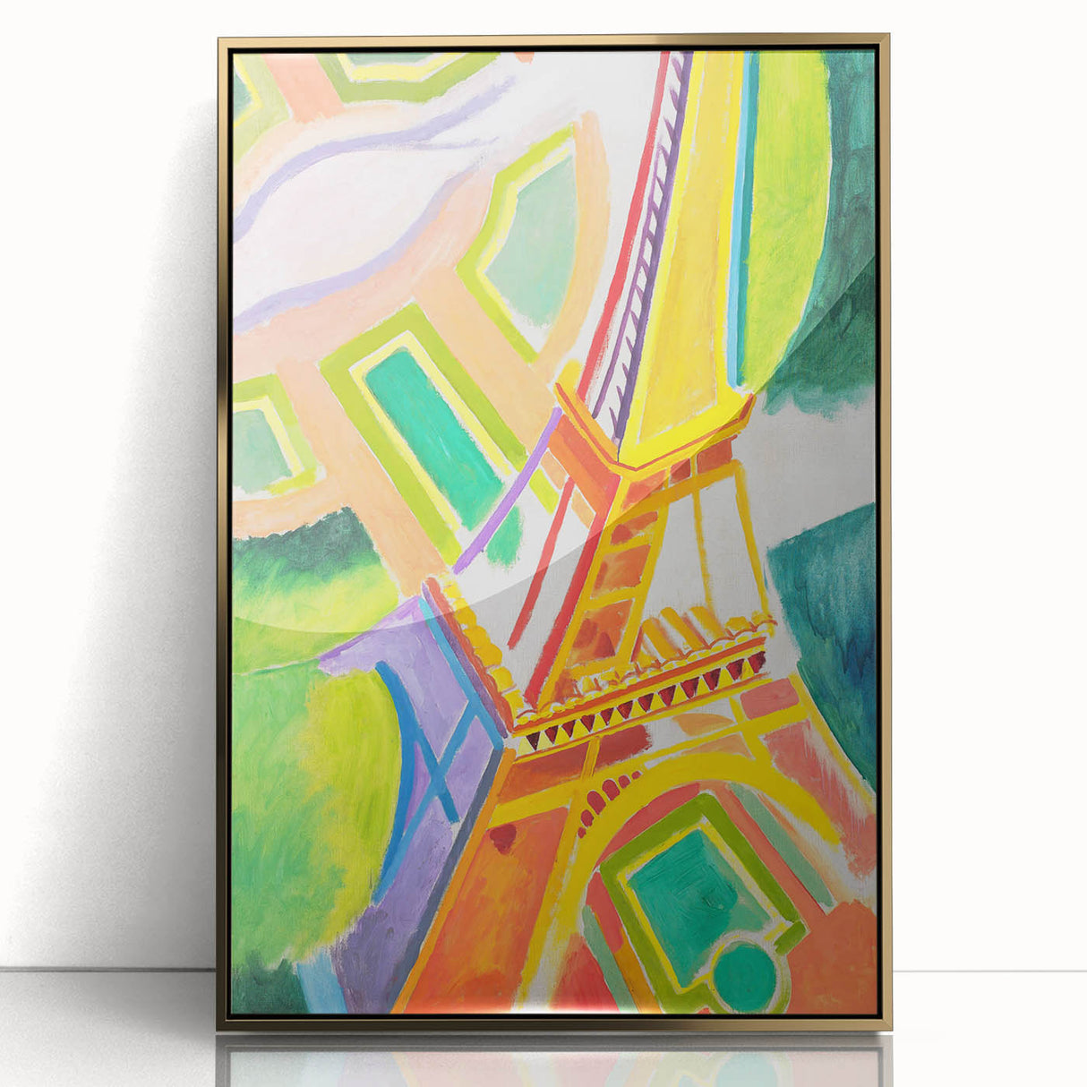Colorful Cubist Eiffel Tower Art - Vibrant Abstract Modern Wall Decor