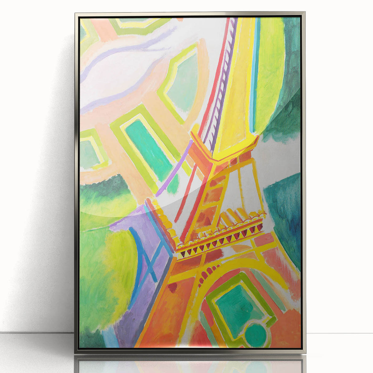Colorful Cubist Eiffel Tower Art - Vibrant Abstract Modern Wall Decor