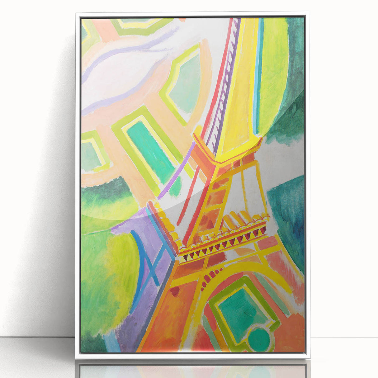 Colorful Cubist Eiffel Tower Art - Vibrant Abstract Modern Wall Decor