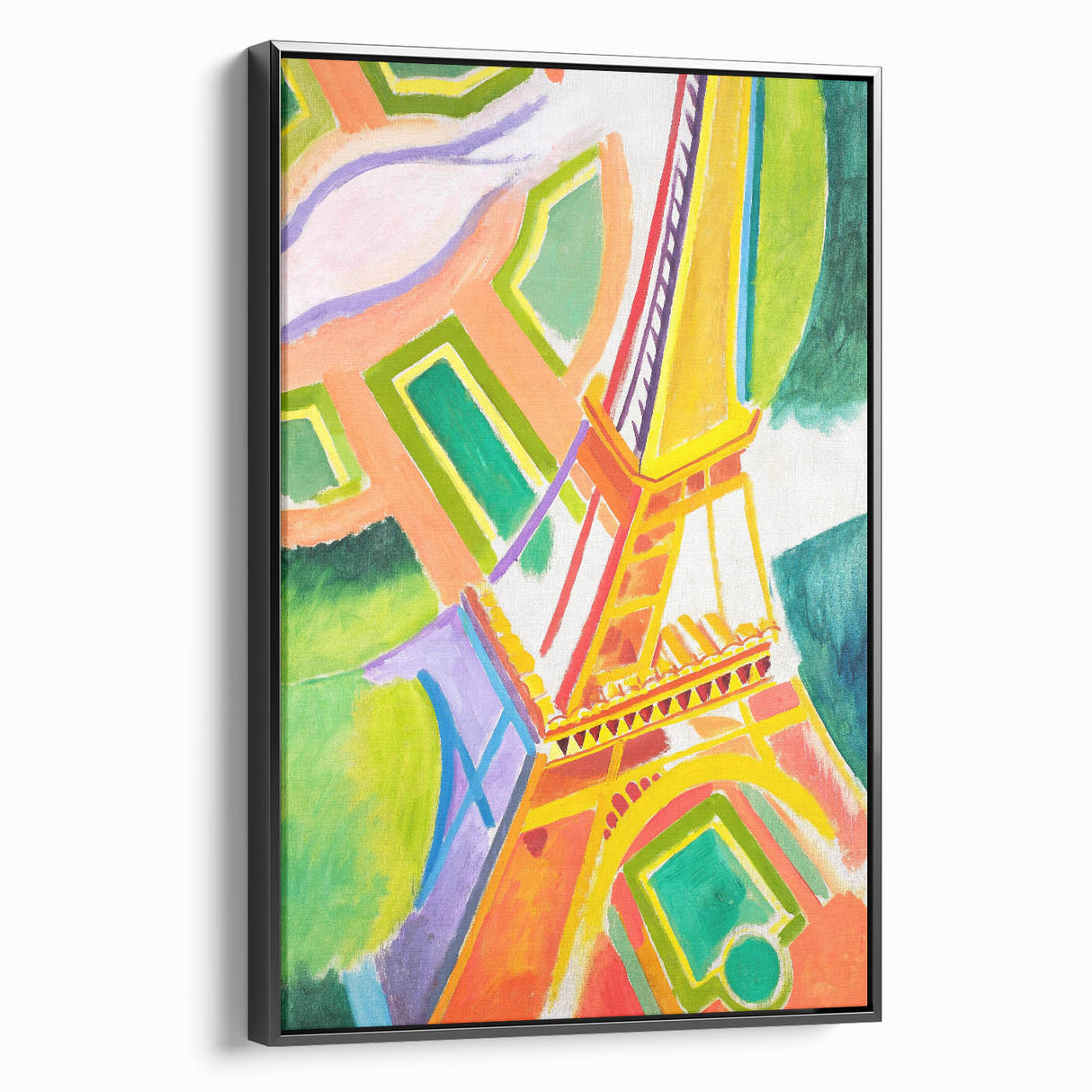 Colorful Cubist Eiffel Tower Art - Vibrant Abstract Modern Wall Decor
