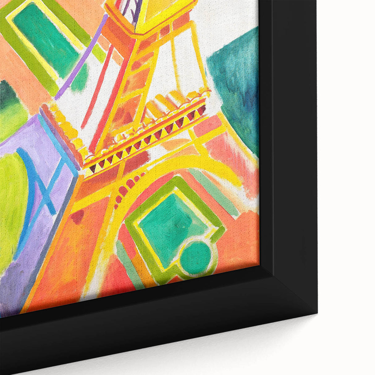 Colorful Cubist Eiffel Tower Art - Vibrant Abstract Modern Wall Decor