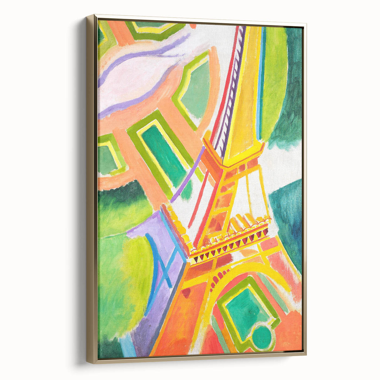 Colorful Cubist Eiffel Tower Art - Vibrant Abstract Modern Wall Decor